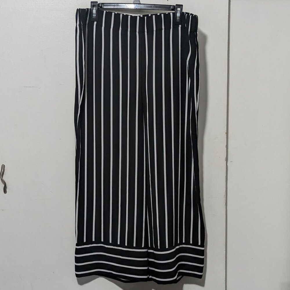 I.N.C International Concepts Black White Striped Wide Leg Pants